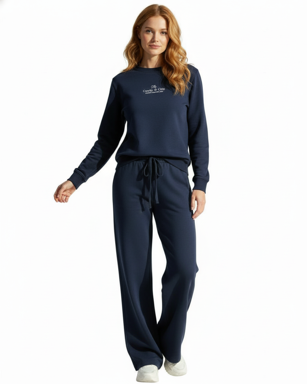 Calça Wide Leg (Azul Naval)