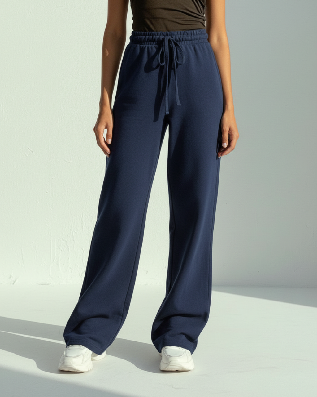 Calça Wide Leg (Azul Naval)